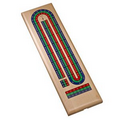 Classic Cribbage Set - Solid Wood Tri-Color (Blue, Green, Red)